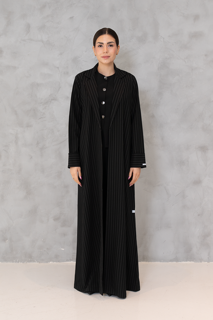 Black Pinstripe Coat