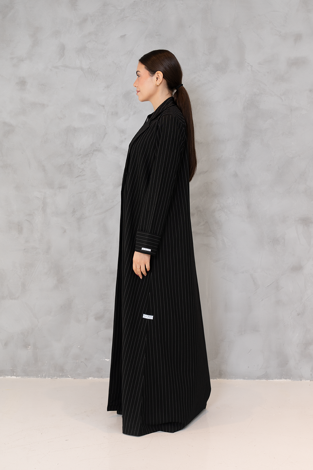 Black Pinstripe Coat