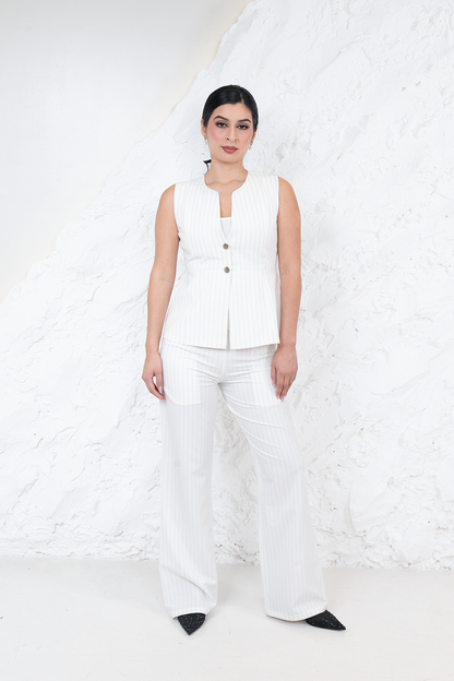 White Pinstripe Trouser