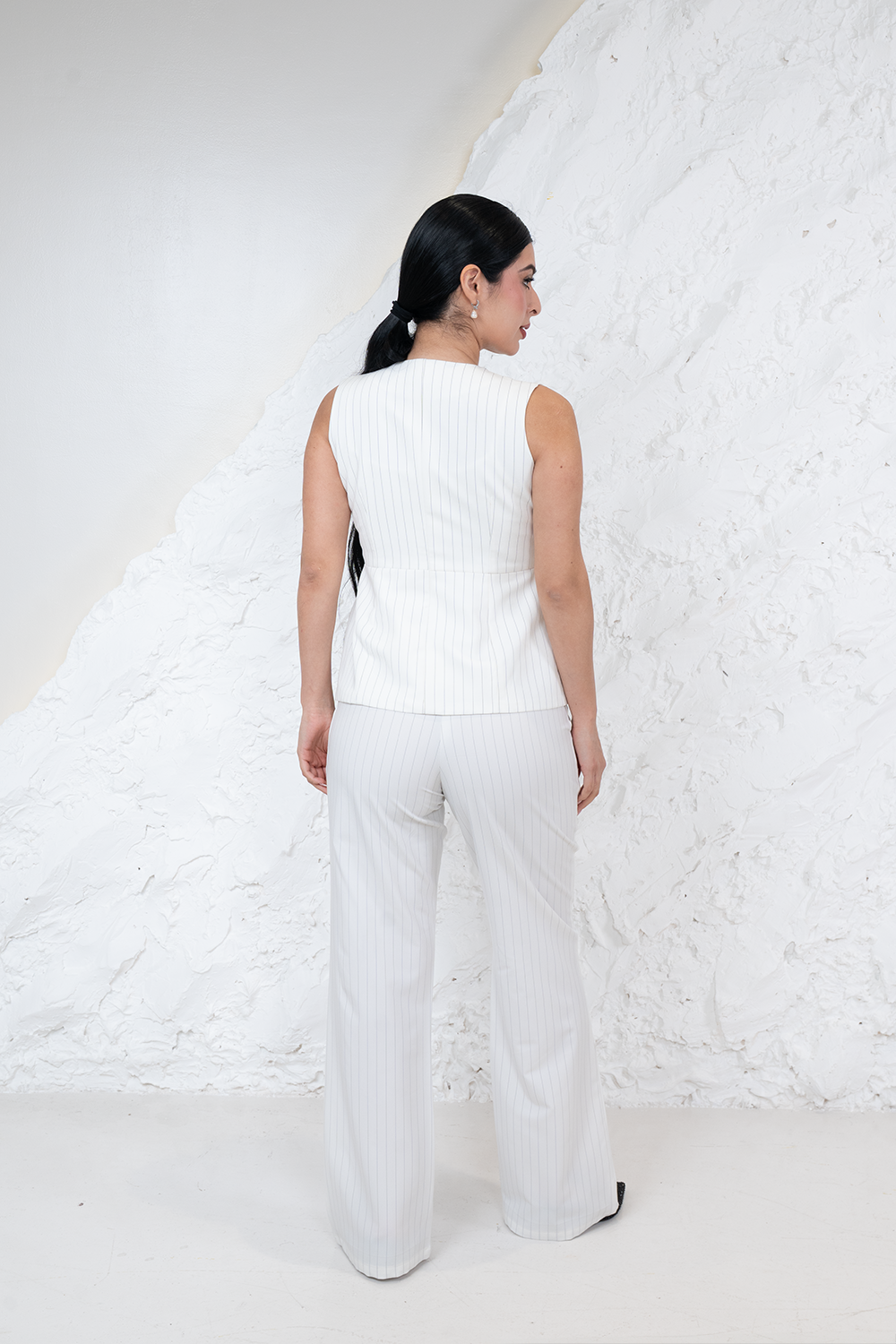 White Pinstripe Vest