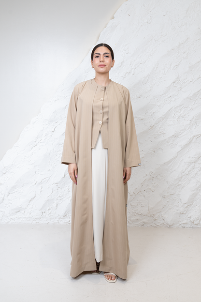 Beige Pinstripe Coat