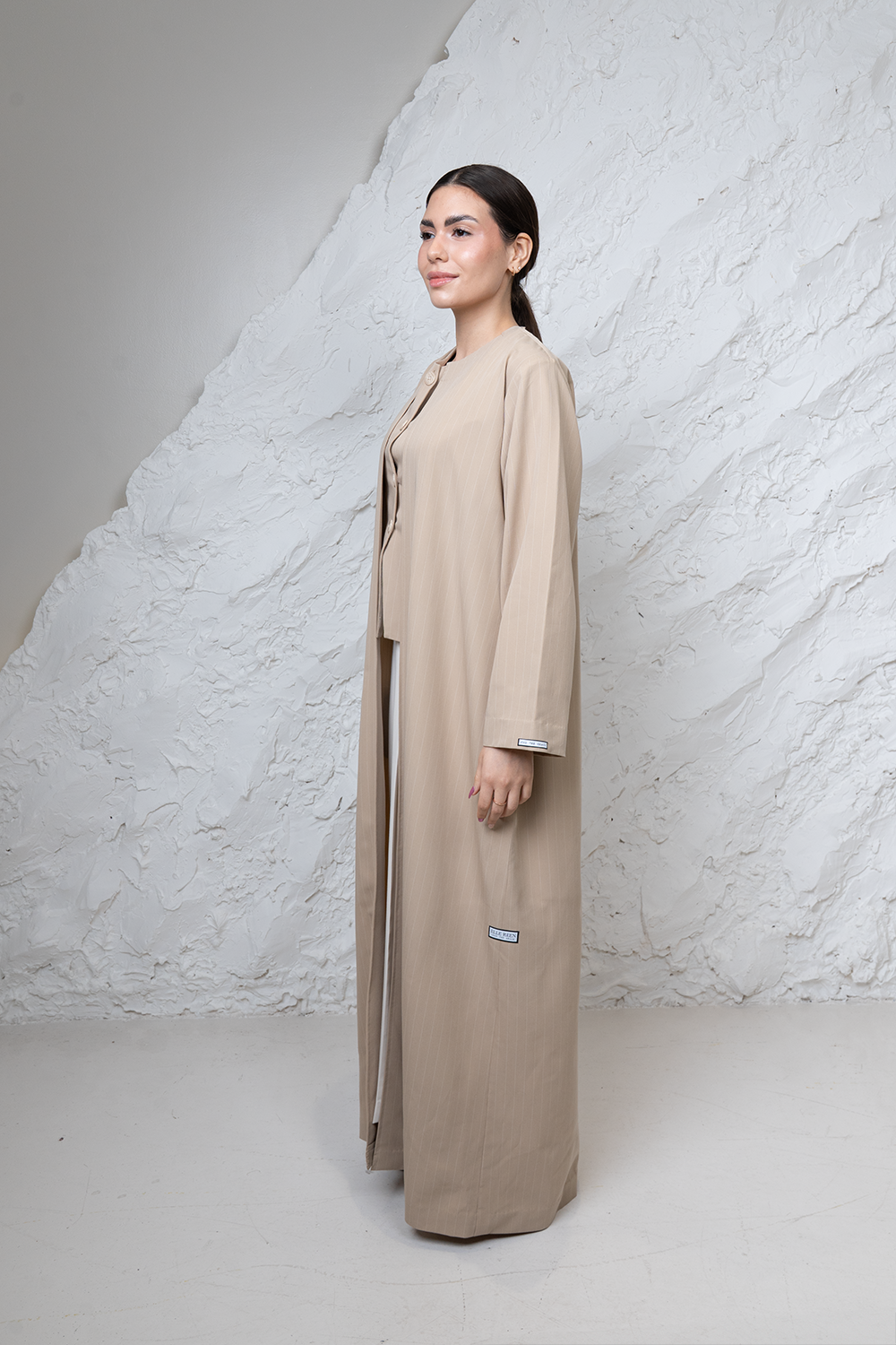 Beige Pinstripe Coat