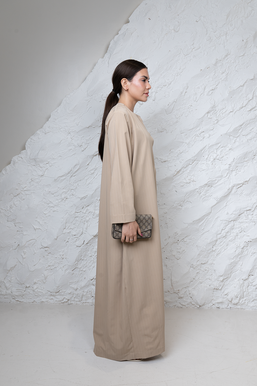 Beige Pinstripe Coat