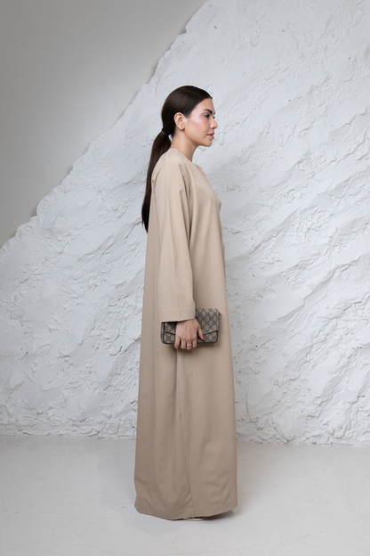Beige Pinstripe Coat