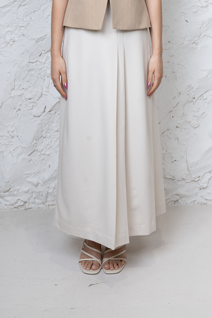 Cream Pleat Skirt