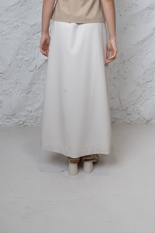 Cream Pleat Skirt